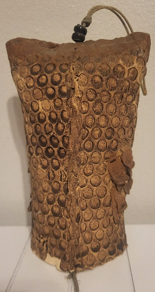 Studio Art Pottery Hanging Owl Wind Chime Decor Brown Garden Home Boho 7" high - Image 2 of 4