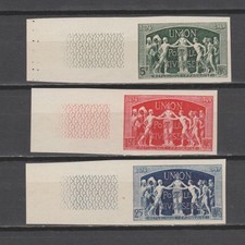 France 1949 Yvert 850-852 UPU non dentelée MNH
