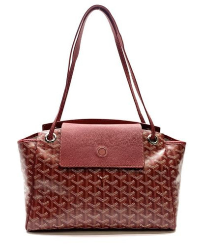 GOYARD Paris Rouette PM Shoulder Bag Red Canvas Herringbone Japan Authentic