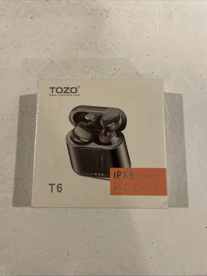 TOZO T6 Bluetooth Wireless IPX8 Waterproof Earbuds And Charging Case New In Box