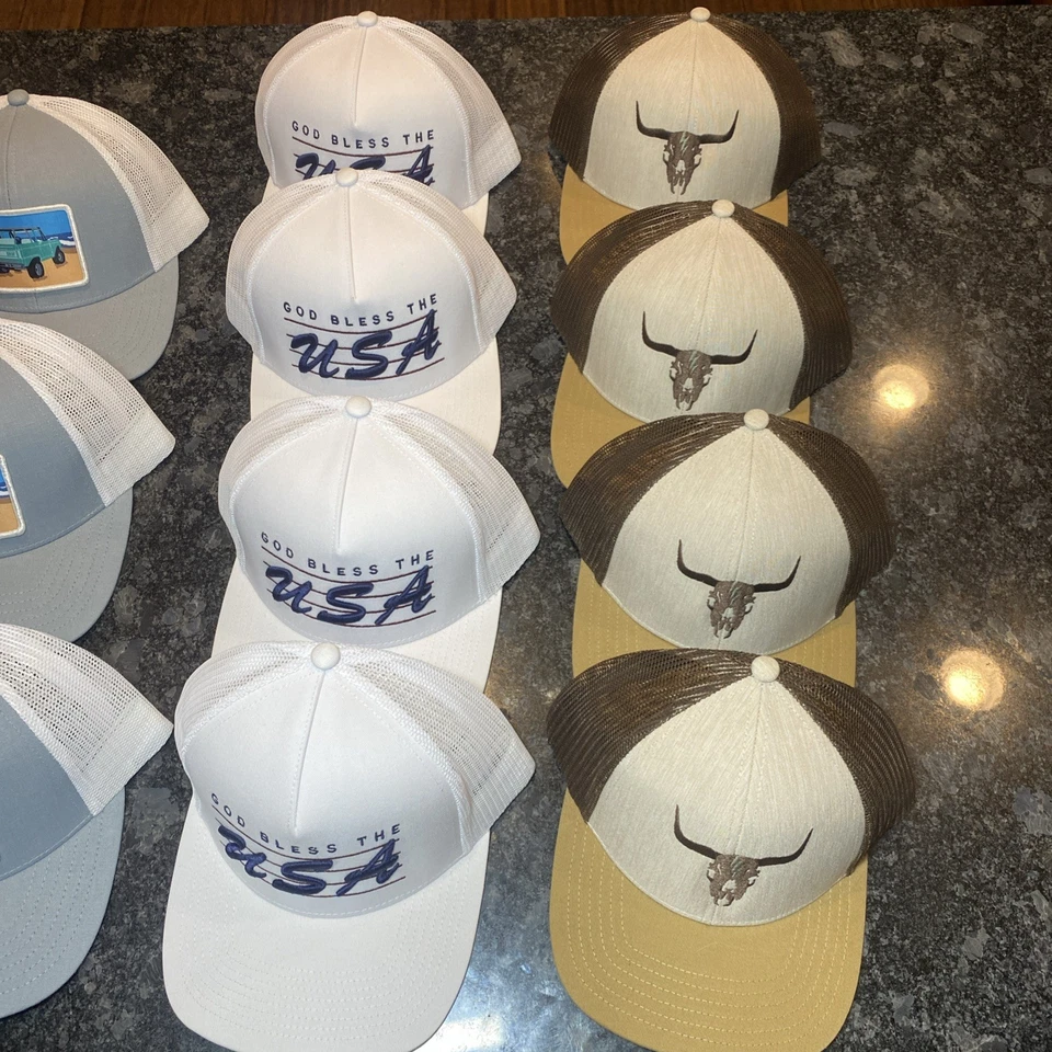 Лот из 14 папиновых кепок с сетчатой застежкой сзади патриотические уличные кепки США в ассортименте - Изображение 2 из 4