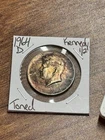 1964 D Kennedy Silver Half Dollar Nice Toning Toned U.S. 50c Coin (Raw18132)