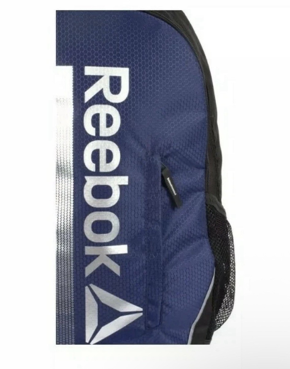 New Reebok Trainer Collegiate Backpack Navy/Silver/Black | eBay