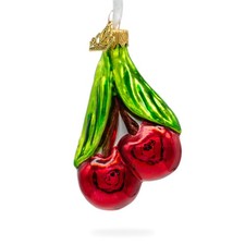 Cherries Glass Ornament