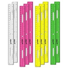Clear Plastic Rulers 12 Inch, Rulers Bulk for Classroom Assorted Colors 10 Co...