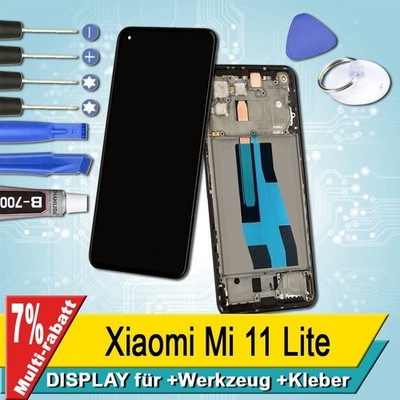 Display Für Xiaomi Mi 11 Lite Bildschirm OLED Schwarz Rahmen+