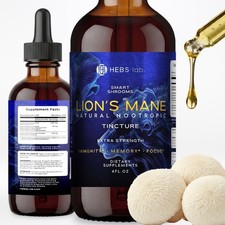Lion's Mane Liquid Extract 4 oz   Premium Herbal Brain  Focus Support Tincture