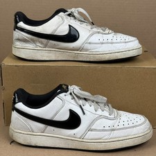NIKE Court Vision Low White Black Metallic Gold Pair US Size 9.5 DV1899-100