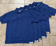 Cintas Performance Polo 299-26 Blue Collared Work Shirt Mens Size XL BUNDLE OF 5