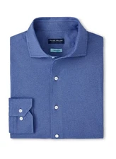 Peter Millar Navy Blue Lake District Excursionist Flex Sport Shirt 2XL Button Up