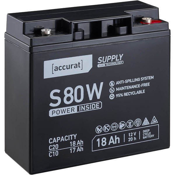 12V 18Ah Agm Batterie Versorgungsbatterie Usv Notstrom Akku Versorgerbatterie-image