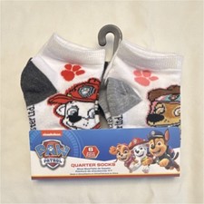 Nickelodeon Paw Patrol Unisex Kids Quarter Socks 6 Pairs Size 4-7 Marshall Skye
