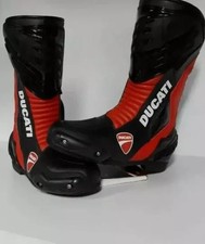 Stivali Moto Ducati Uomo in Pelle Touring Racing con Rinforzi Caviglia e Suola