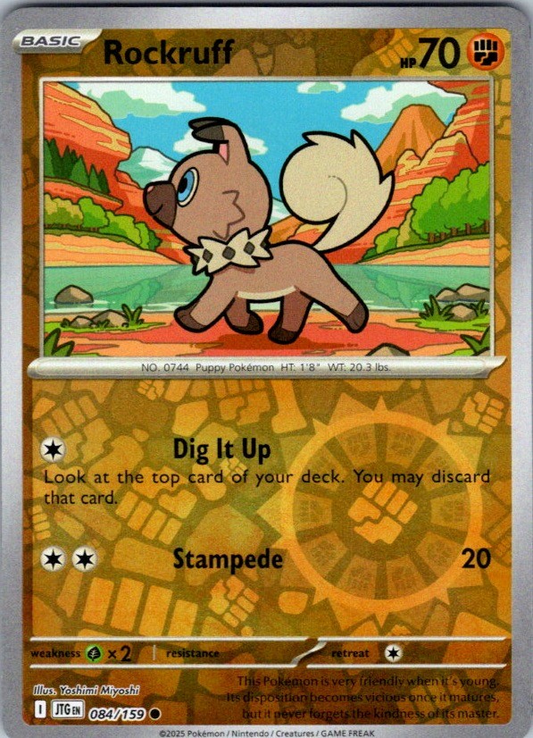 Rockruff 084 Journey Together Common Pokemon Reverse Holo Near Mint