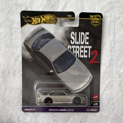 Hot Wheels Nissan 240SX (S14) Silver Black Diecast 1:64 Slide Street 2