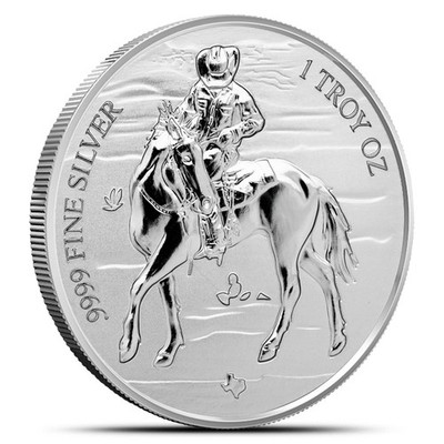 2025 1 oz Texas Mint Silver Cowboy Round (New)