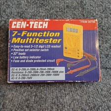 CEN-TECH 7 FUNCTION DIGITAL MULTIMETER Multitester Item 30756 Yellow Never Used