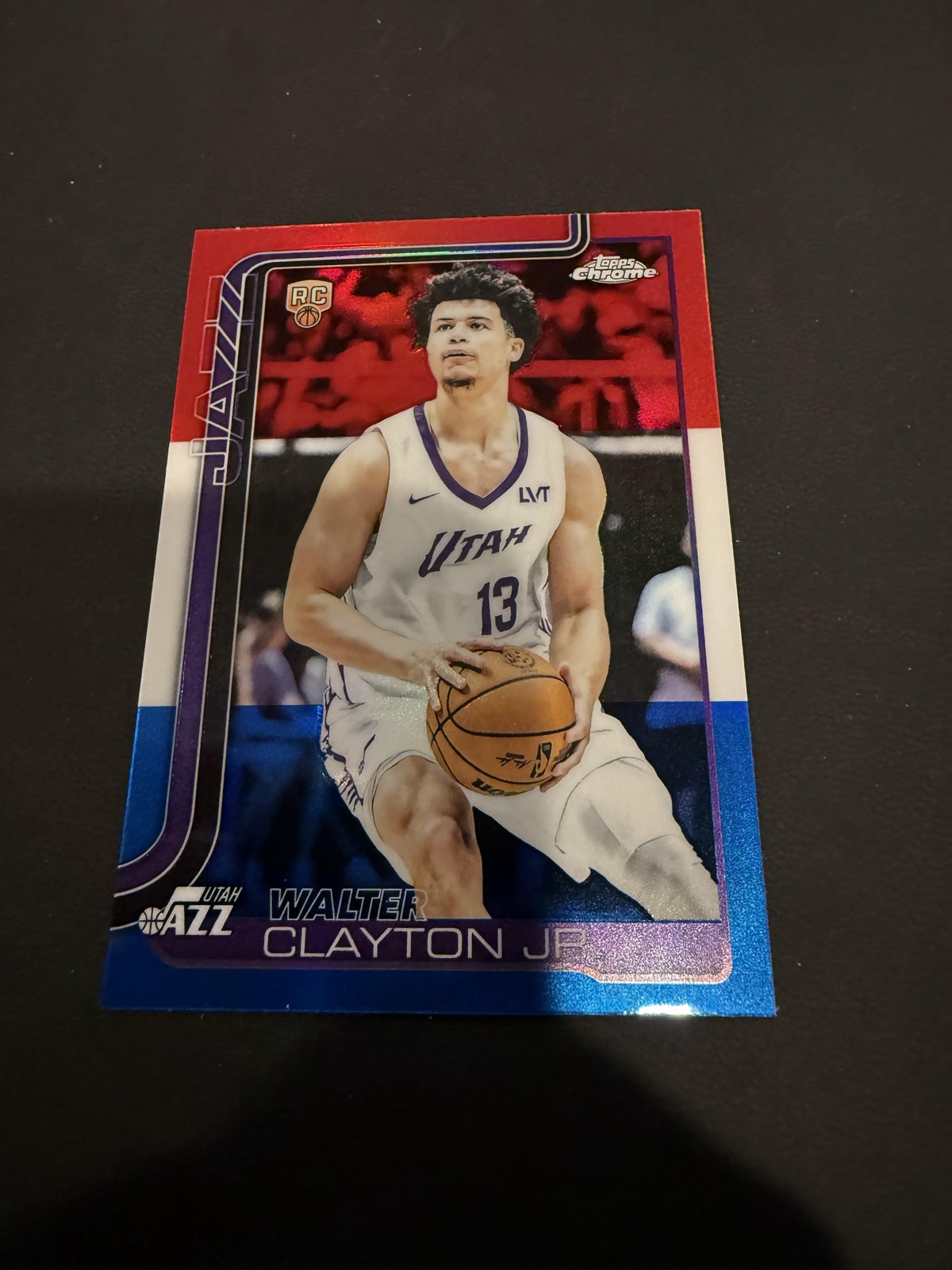 2025-26 Topps Chrome #268 Walter Clayton Jr. Red White and Blue Refractor