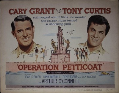 Operation Petticoat Lobby Title Card 1959 Cary Grant, Tony Curtis, Blake Edwards