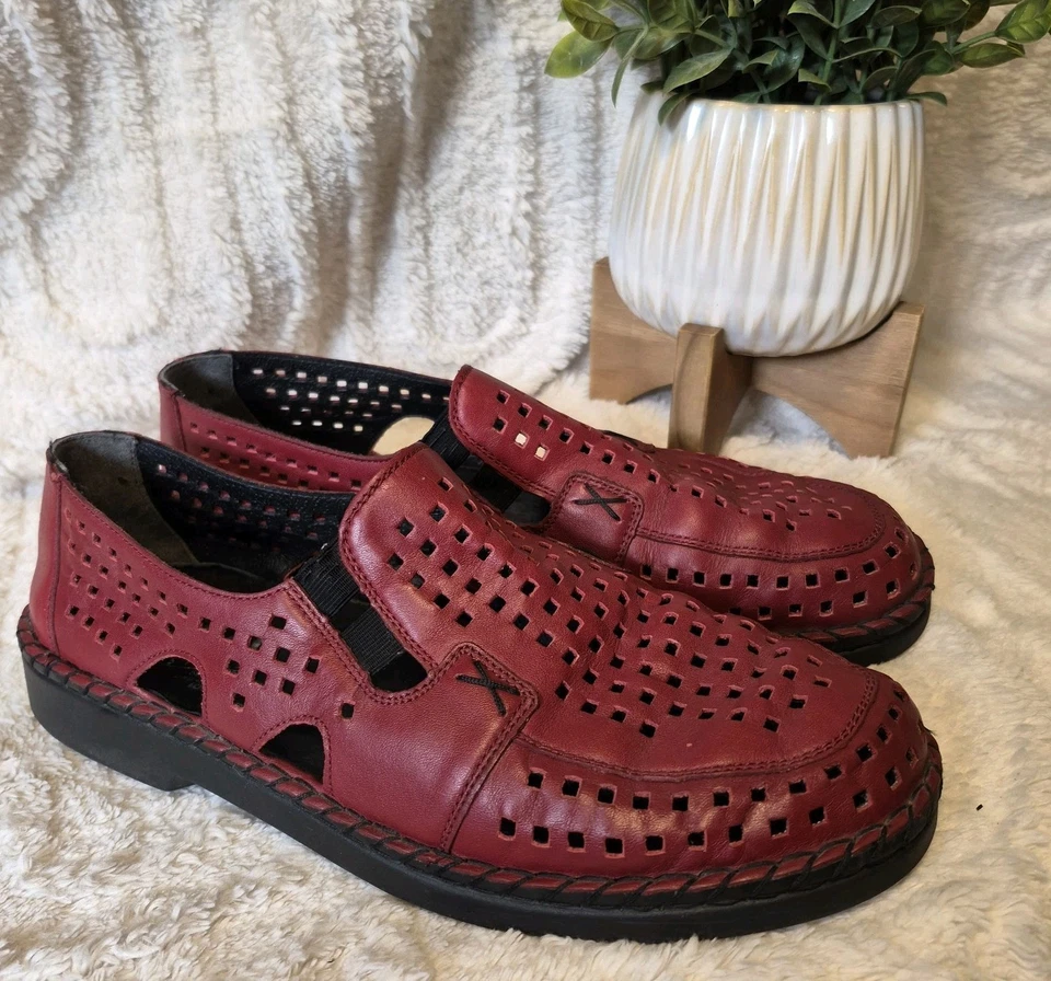 Mocasines Rieker Susan 2 de cuero perforado rojo para mujer talla EU 42 US 10 Foto 2 de 4