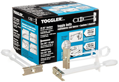 SNAPTOGGLE BC Toggle Anchor, Zinc-Plated Steel Channel, Made in US, 3/8'' to 2-1/