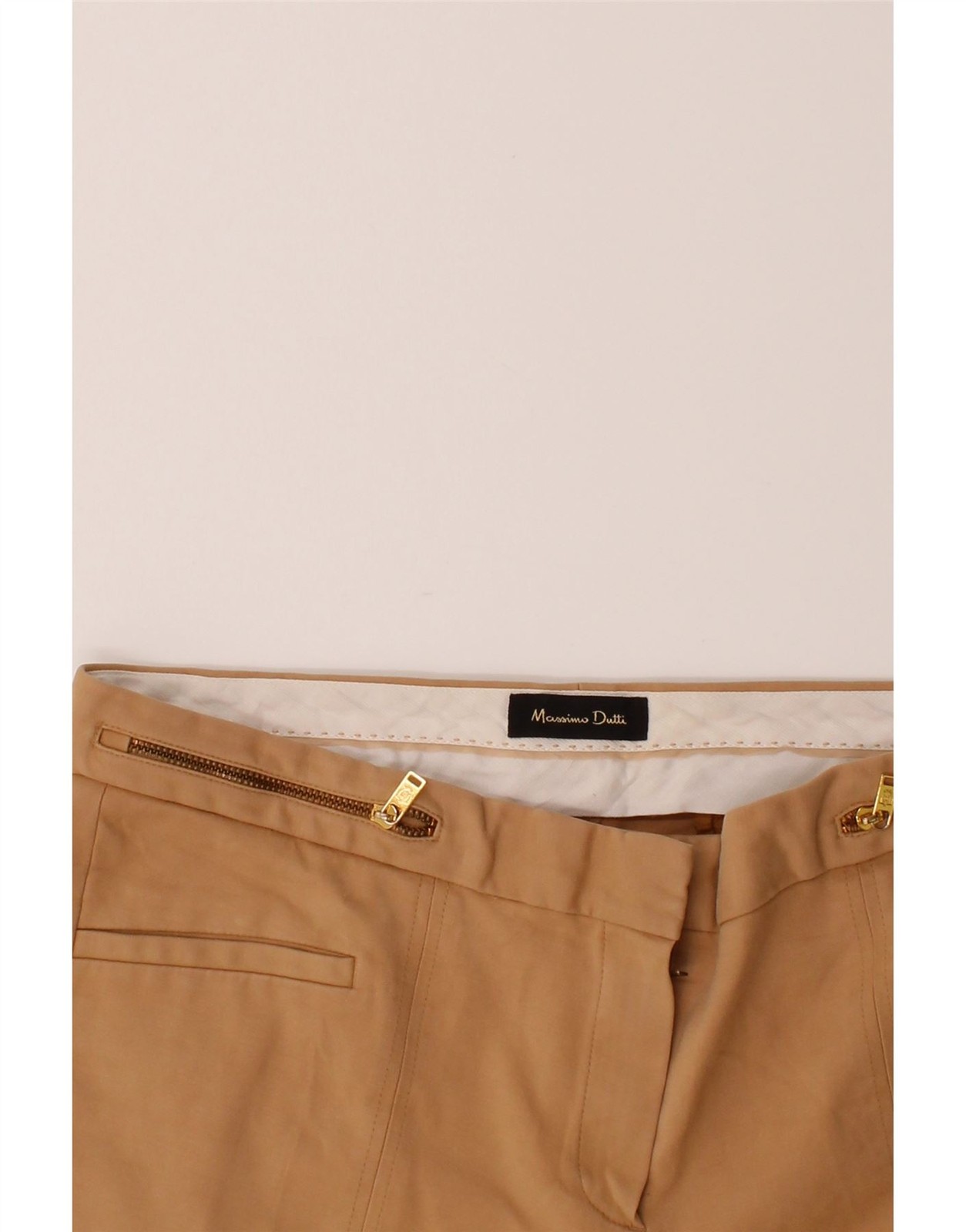 MASSIMO DUTTI Womens Slim Casual Trousers W30 L29 Beige Cotton CS04 thumbnail 3