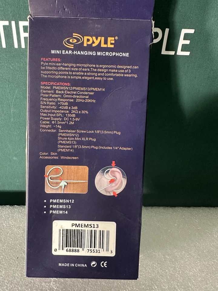 PYLE MINI EAR-HANGING MICROPHONE PMEMS13. - Image 3 of 4