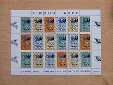 Vignettes Cinderellas  D' Une Feuille De 18 Timbres " AIR BUS A380  " .