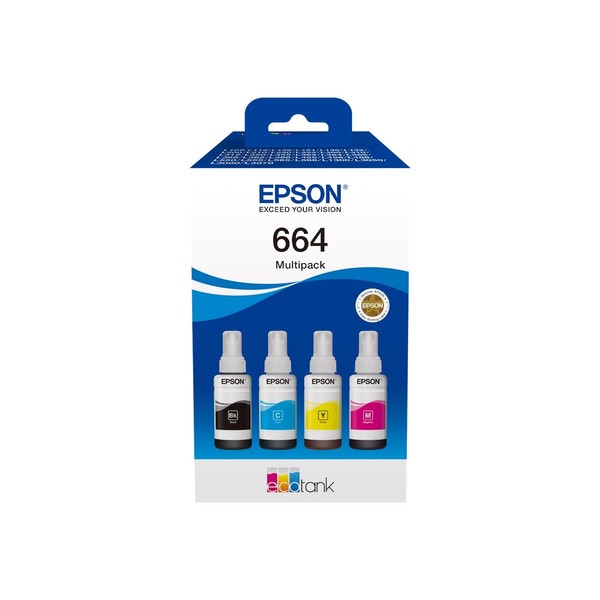 Epson Ecotank 664 4Er-Pack Schwarz Magenta Cyan Gelb Original TintenbehäLter-image