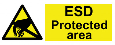 ESD-Schutzbereich Elektrostatisches Gerät Schild Aufkleber Gesundheit Sicherheit Decal Hinweis