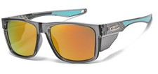 X Loop Sunglasses Retro Style Wrap Around Plastic Frames Mirror Lenses Sport Men