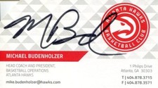 Mike Budenholzer Atlanta Hawks Milwaukee Bucks Signed Autograph Business Card