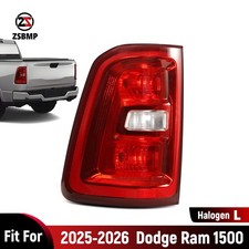 Halogen Tail Light For 2025-2026 Dodge Ram 1500 w/Chrome Bezel Driver Left Side
