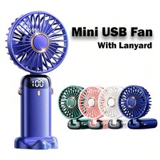 Mini Handheld Fan Portable Fold Desk Cooler Cooling USB Rechargeable 4000mAh A+
