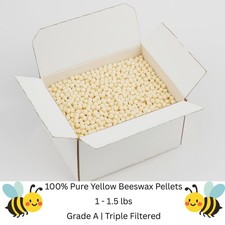 Organic Yellow Beeswax Pellets by PrincelyKnight 1lb  Grade A  Triple Filtered