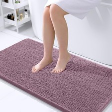 OLANLY Large Bathroom Rugs 40x24, Extra Soft Absorbent 40" X 24", Deep Plum