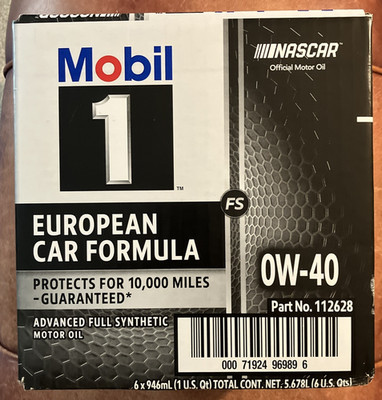 Mobil 1 FS European Car Formula Full Syn Oil 0W-40, 1 Qt, Case/6