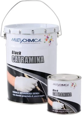 MULTICHIMICA SPA Catramina vernice bituminosa densa nera black catrame liquido 0,75/5 litri