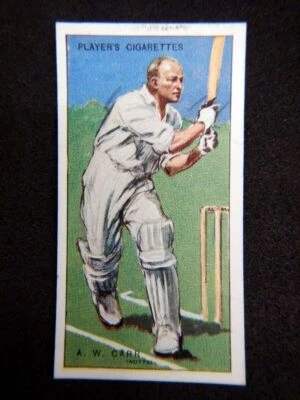✺Nouveau✺ 1930 1931 Angleterre Cricket Card AW CARR John Player Cigarettes - Photo 1/3