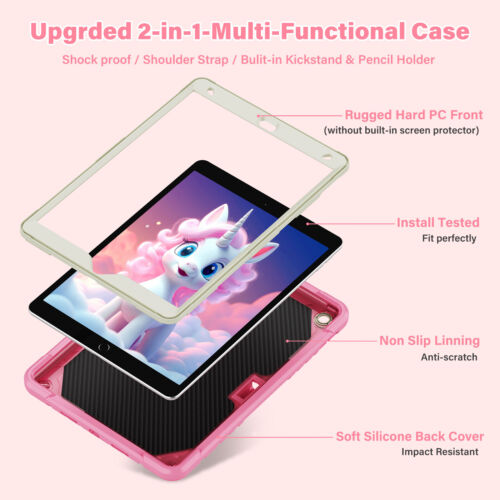 Shockproof Case W/Pencil Holder for iPad 10th Gen 109" & A16 Model 11" Kids Gift - Picture 20 of 35