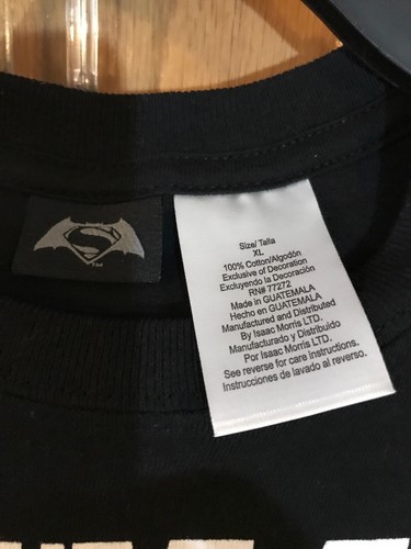 DC Comics men's black Superman vs Batman Dawn Of Justice graphic tee Boys XL - Picture 5 of 7