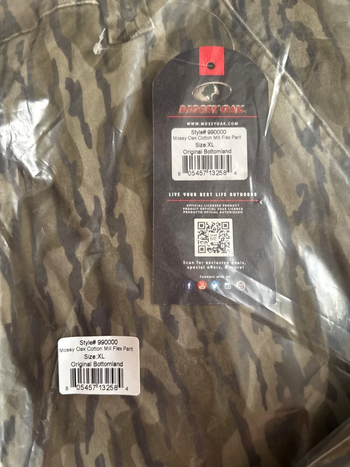 Camisa o Pantalones Mossy Oak Bottomland Mill Flex Camuflaje Abotonados Seleccionar XL, NUEVOS CON ETIQUETAS Foto 3 de 4
