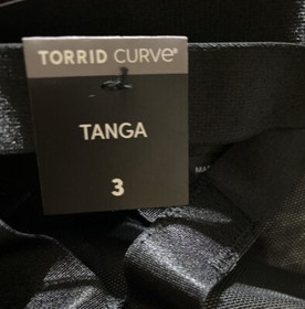 New TORRID 3 3X Black Cage Satin Mesh Tanga Panties Sheer Lingerie SEXY HOT