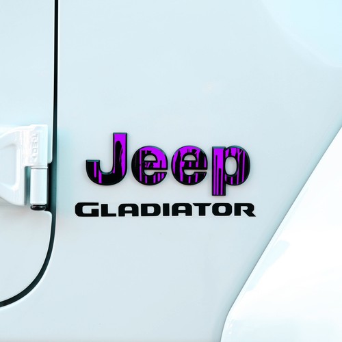 Jeep Emblem Overlay Decals - Dripping Purple - Picture 4 of 7