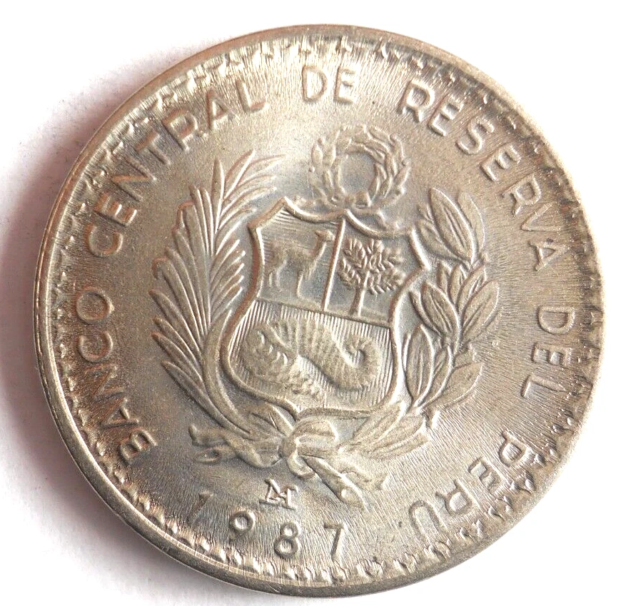 Perú 5 Intis 1987 - AU/UNC - Gran moneda - Envío gratuito - Bin 130 Foto 2 de 2