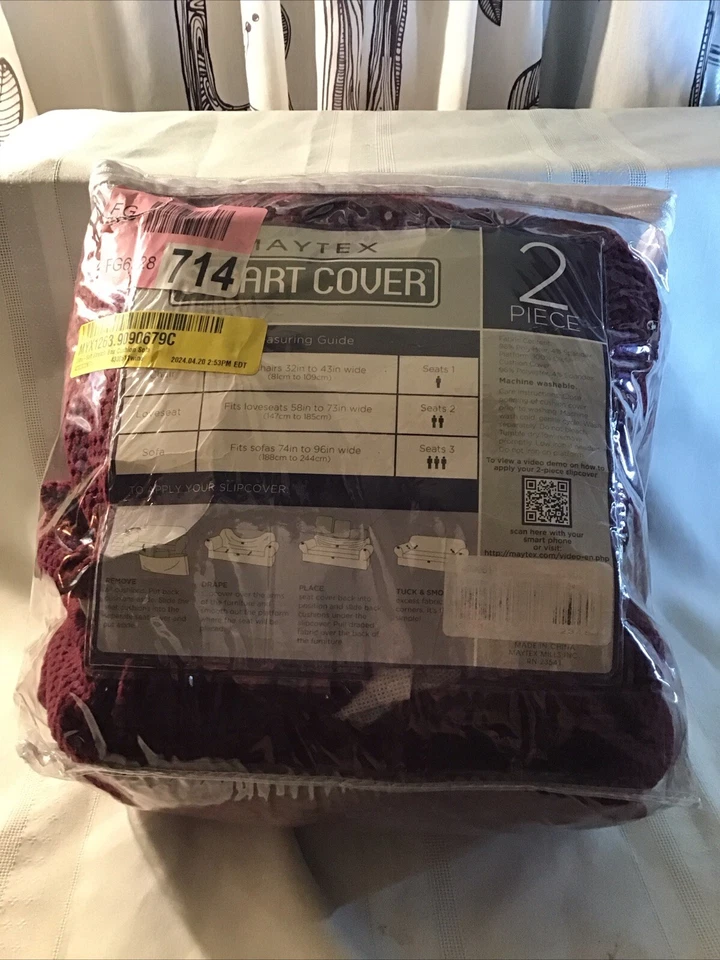 MAYTEX SMART COVER 2 PIEZAS SOFÁ ELÁSTICO Cubierta Mueble - Color Es Vino Foto 2 de 4