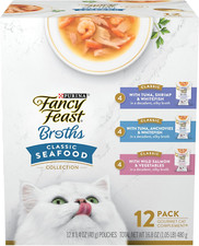 Purina Fancy Feast Lickable Wet Cat Food Broth Complement Classics Collection Va
