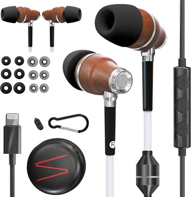 Symphonized Airtube Headphones EMF Earbuds, 8mm Bass Drivers High Audio Quality