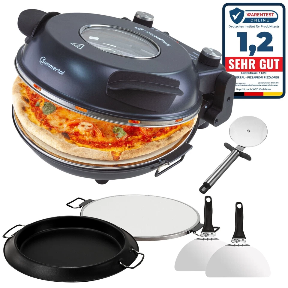 Sommertal PizzaProfi Pizzaofen – Pizzamaker 32cm 400°C – 5-tlg Set mit Pfanne - Bild 2 von 4