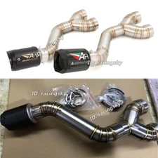 Slip On For BMW S1000RR S1000R 2010-2014 Exhaust System Black Muffler Link Pipe